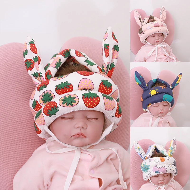 Cute Baby Safety Helmet Head Protection Hat Toddler Anti-fall Pad Children To Walk Crash Cap Adjustable Protective Headgear New