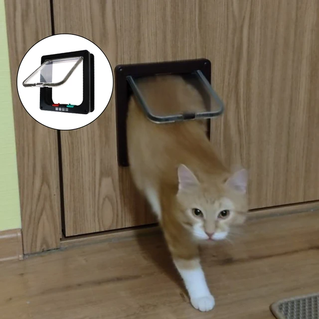 Cat Puppy Safety Gate Small Pet Supplies With 4 Way Lock Security Flap Door ABS Plastic Dog Cat Flap Door For Dog Cat Kitten Cat Puppy Safety Gate Small Pet Supplies With 4 Way Lock Security Flap Door ABS Plastic Dog Cat Flap Door For Dog Cat Kitten