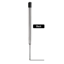 Set of 5 Metal Ballpoint Pen Refills with Multi-Colored Ink for School and Office Supplies (5 black refills)