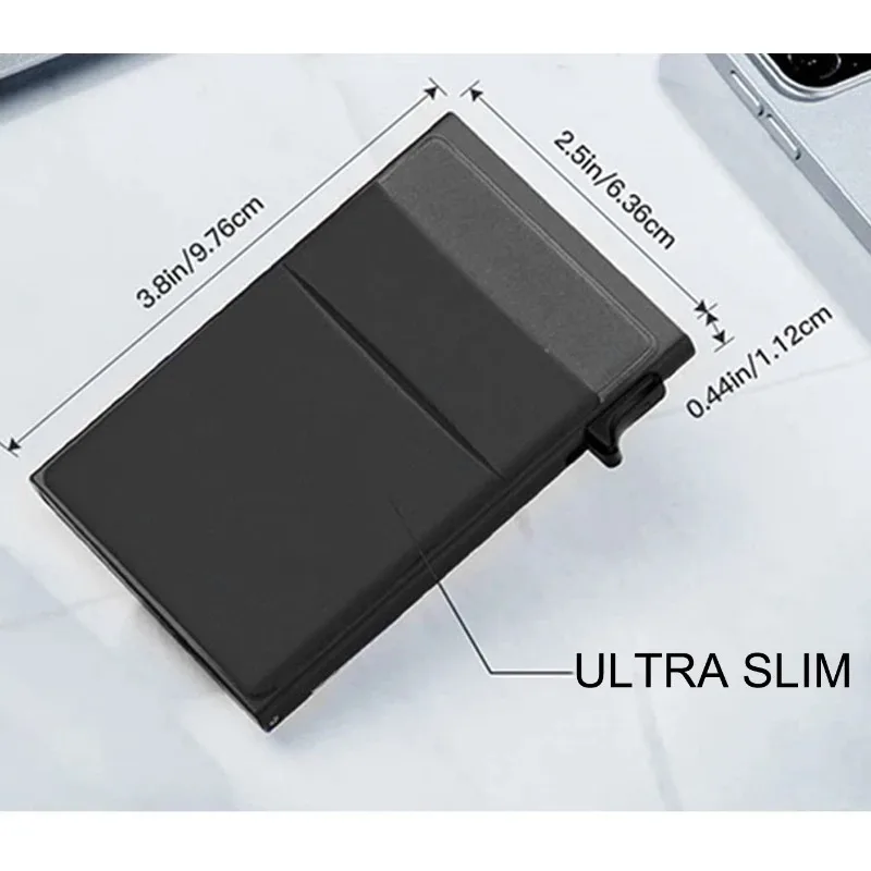 Portafoglio Sottile da Uomo con Blocco RFID, Porta Carte di Credito Smart Pop-Up, Porta Soldi Compatto, Porta Documenti e Banconote, Portafoglio da Donna - immagine 5
