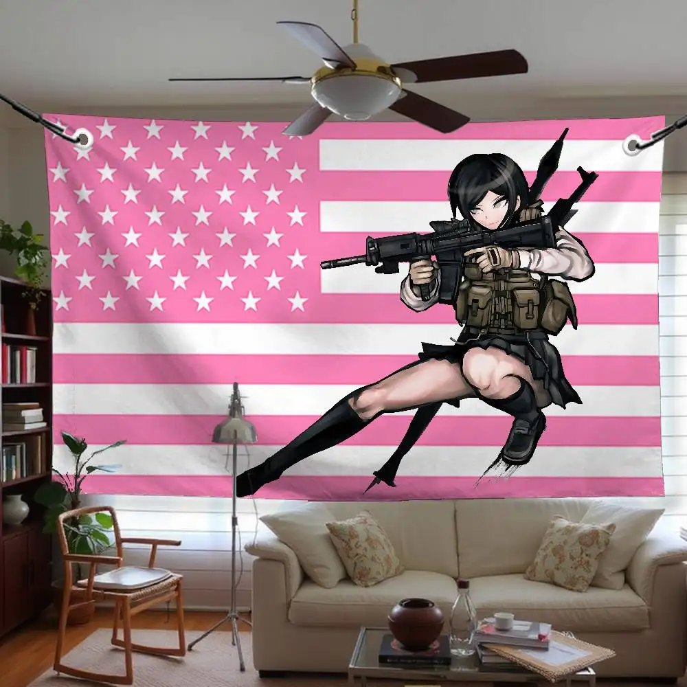 D-DanganronpaS Ibuki Flaggenbanner, lustiger Wandteppich mit vier Ösen, 7 Größen, 150 x 200 cm, Geschenk für Fans zur Dekoration – Detail 15