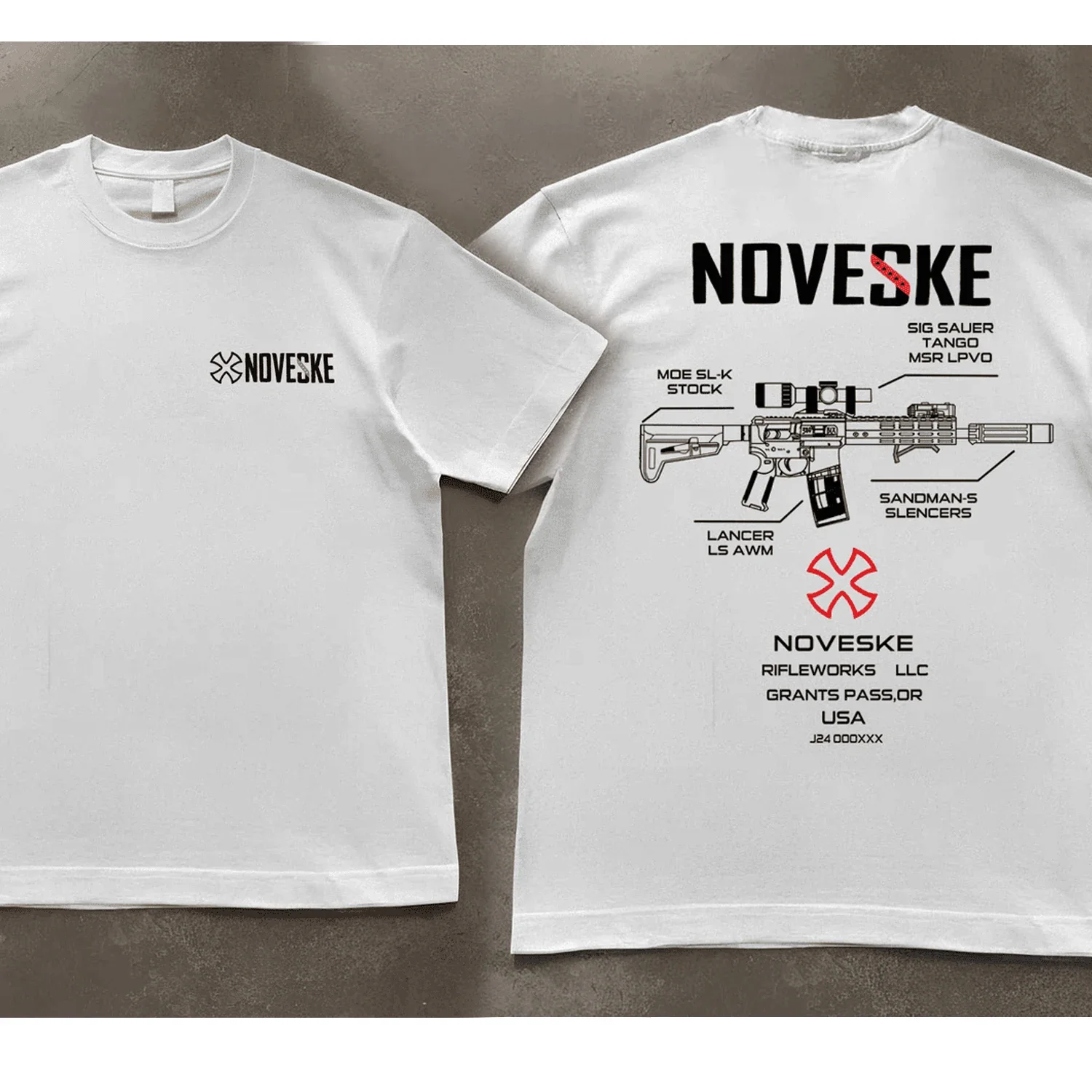 Funny Gun Noveske Men's Fashion Summer T-Shirt Streetwear Cotton Loose Fit Breathable Tee Casual Top for Men Comfort Fit