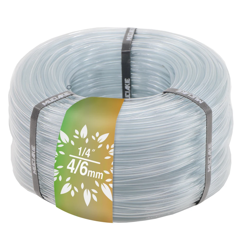 10-50เมตร1/4 ''ท่อพีวีซีใส4/6มม. ท่อพลาสติกอ่อนอุปกรณ์สวนท่อชลประทานตู้ปลาท่อระบายน้ำทนทาน 1