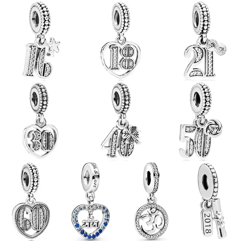 

Подвеска из серебра 925 пробы с буквами алфавита и цифрами 16, 18, 21, 30, 40, 50, 60, 2020 лет