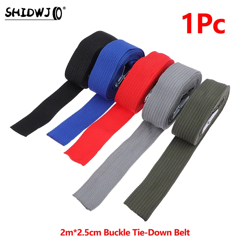 2M Cargo Straps With Buckle Tie-Down Belt For Motorcycle Car Bicycle Metal Tow Rope Strong Ratchet Fixing Belt For Luggage Bag