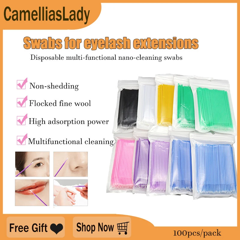 100PCS Disposable Miniature Mascara Wand Brushes For Eyelash Extensions