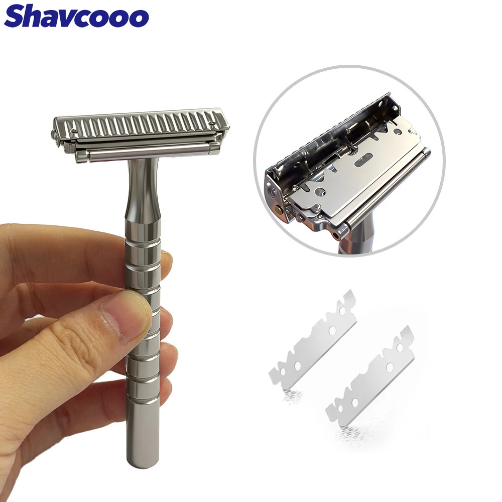 Shavcooo Glide Pro 4D Stainless Steel Safety Razor Eco-friendly Dual ...