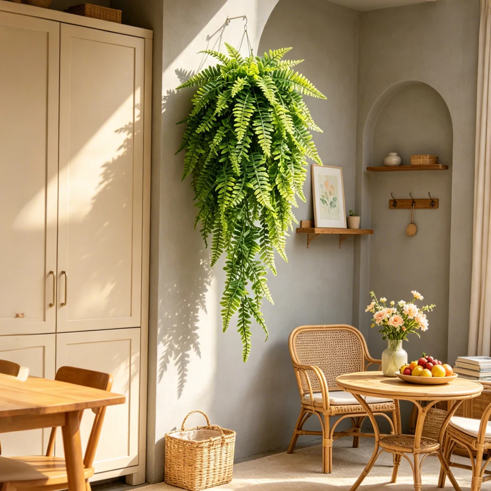 Elegant 90cm Persian Fern Hanging Artificial Plant