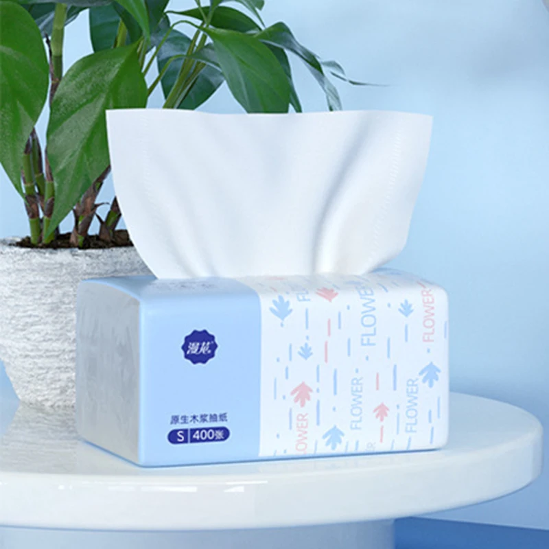 1 pack/400 sheets Paper towels virgin wood pulp paper five-layer thickened napkins facial tissue factory wholesale drop shipping