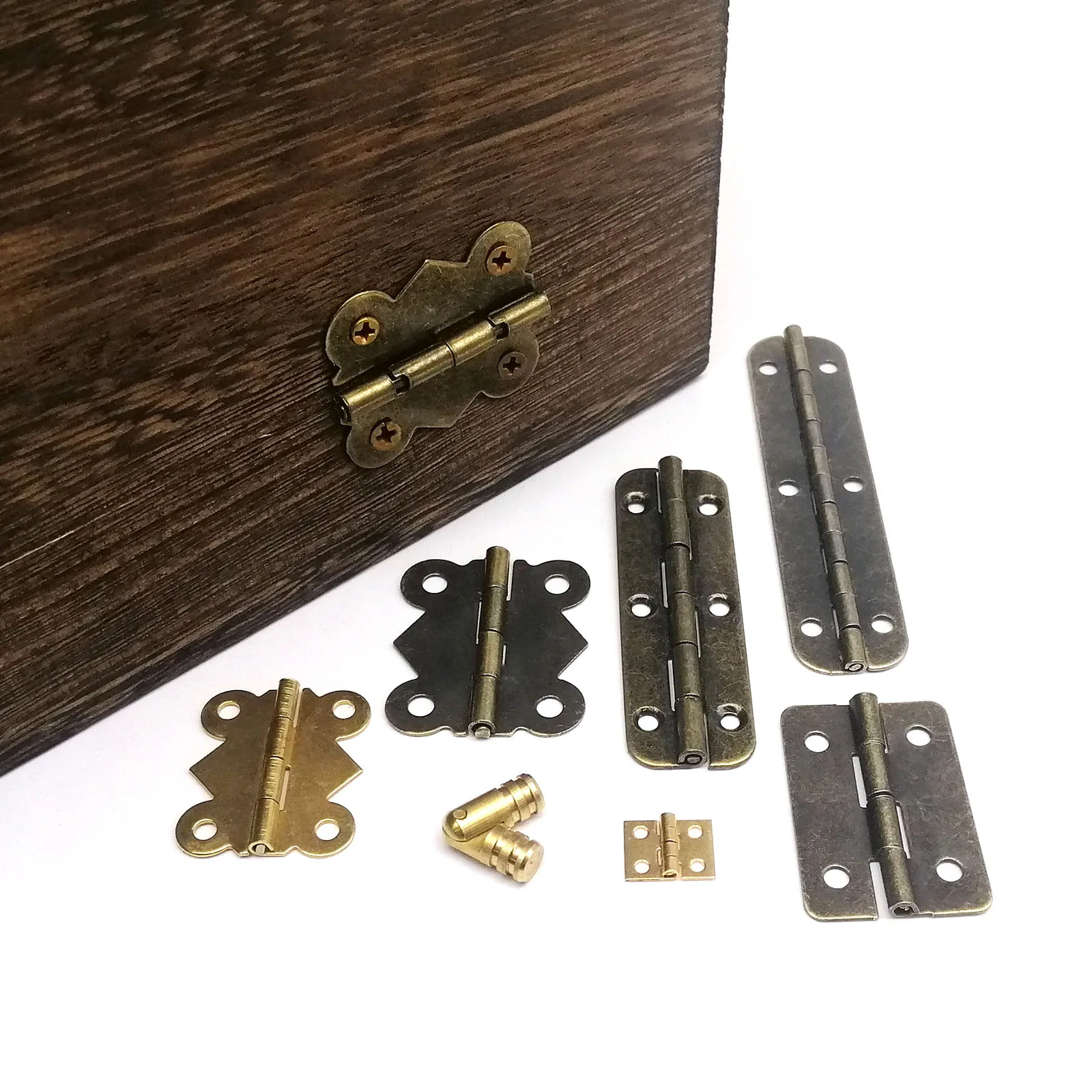 Mini Heavy Duty Lengthened Butterfly Jewelry Chest Gift Wooden Music Box Wine Case Dollhouse Cabinet Door Hinge With Screw 12pcs cabinet door hinges,furniture hinge,cabinet hinges,stainless steel door hinges,wooden box hinge,bronze butterfly hinges