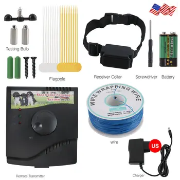Electric Dog Fence System Pet Containment Shock Collar Yard Garden Waterproof 4
