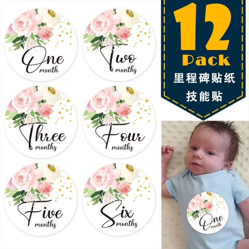 

Upgraded Baby Milestone Stickers Paper Infant First & Monthly Photo Prop Discs Gift for Baby Shower & Newborn Durable