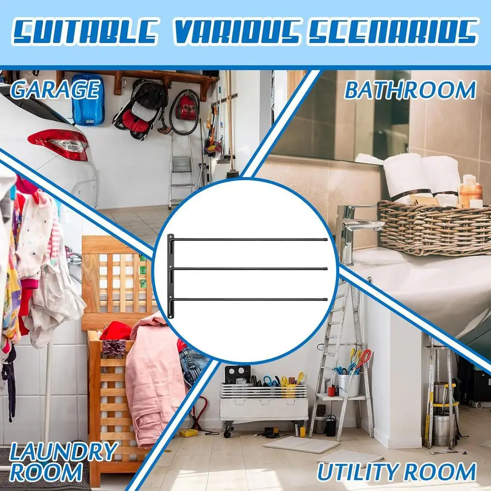 Saddle Blanket Rack Horses Blanket Stall Supplies 180 Degree Swing Out Sturdy Saddle Pad Rack Attachment Stable Well-Spaced 5 | Ankaier