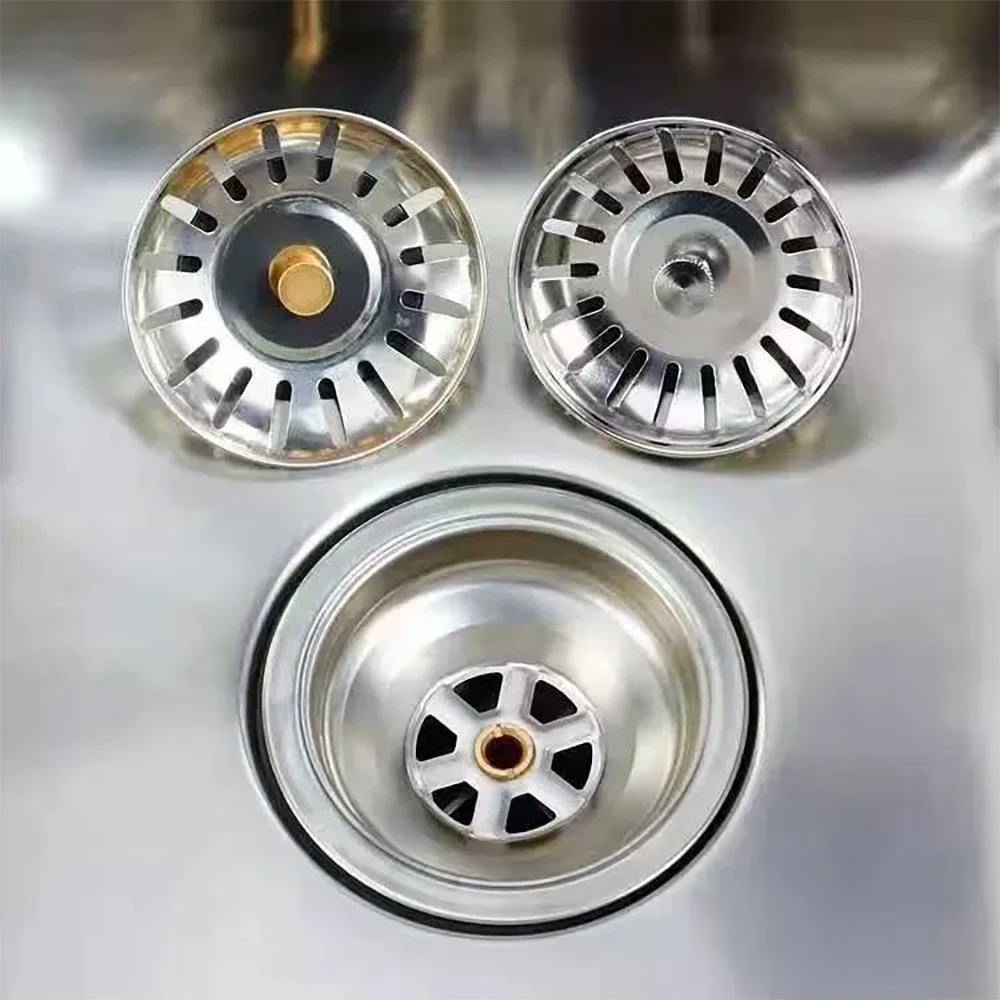 2/1Pcs Stainless Steel Sink Filter Bathroom Wash Basin Hair Catcher Stopper Sink Strainer Drain Hole Filter Kitchen Accessories