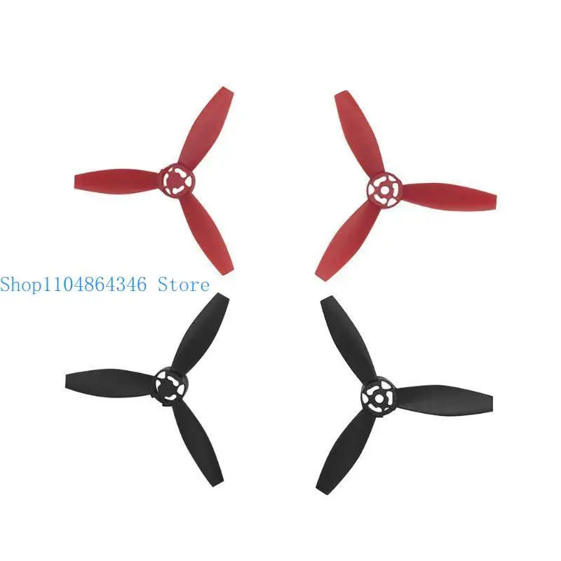 Quatre hélices de rechange pour Parrot Bebop 2 FPV emballées sous blister, prêtes à l'emploi.