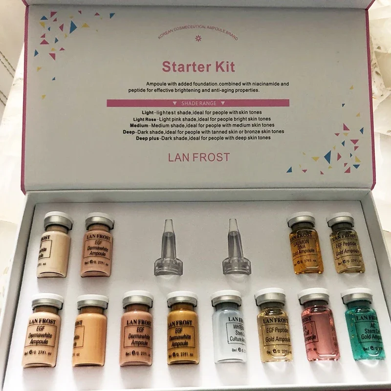 BB Glow Semi-permanent Foundation Facial Skin Care Serum Essence Starter Kit Reduce Acne Freckle Dark Circles Ampoule Foundation 5