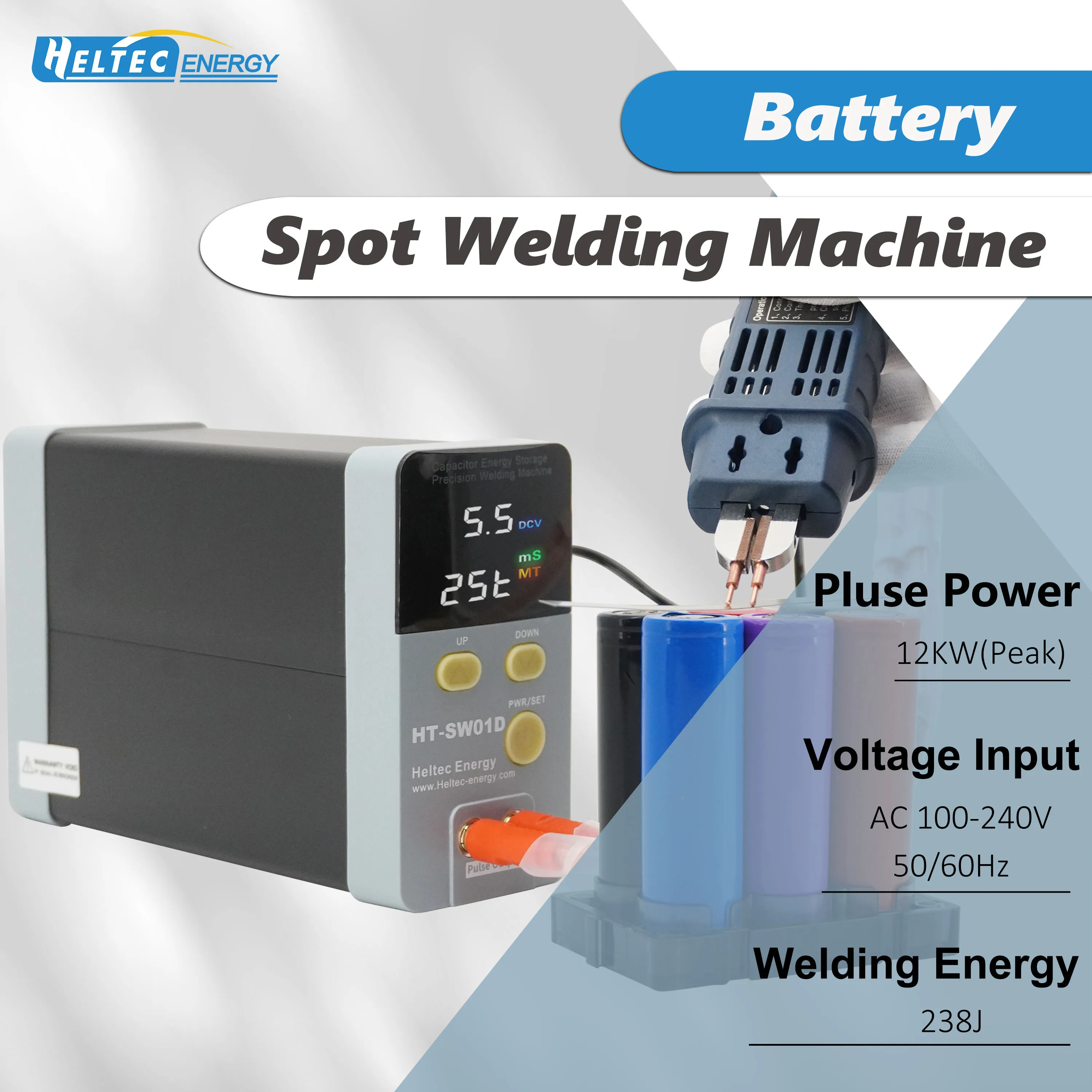 HELTEC 12KW 21KW 36KW 42KW High-Efficiency Battery Spot Welder with Pneumatic Capacitor Storage for Nickel/Aluminum/18650