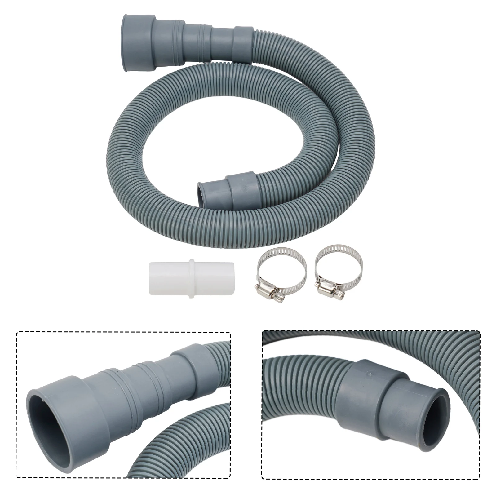 

Extendable Drain Waste Hose Kit for Washing Machine and Dishwasher Easy Installation Compatible with All Brands