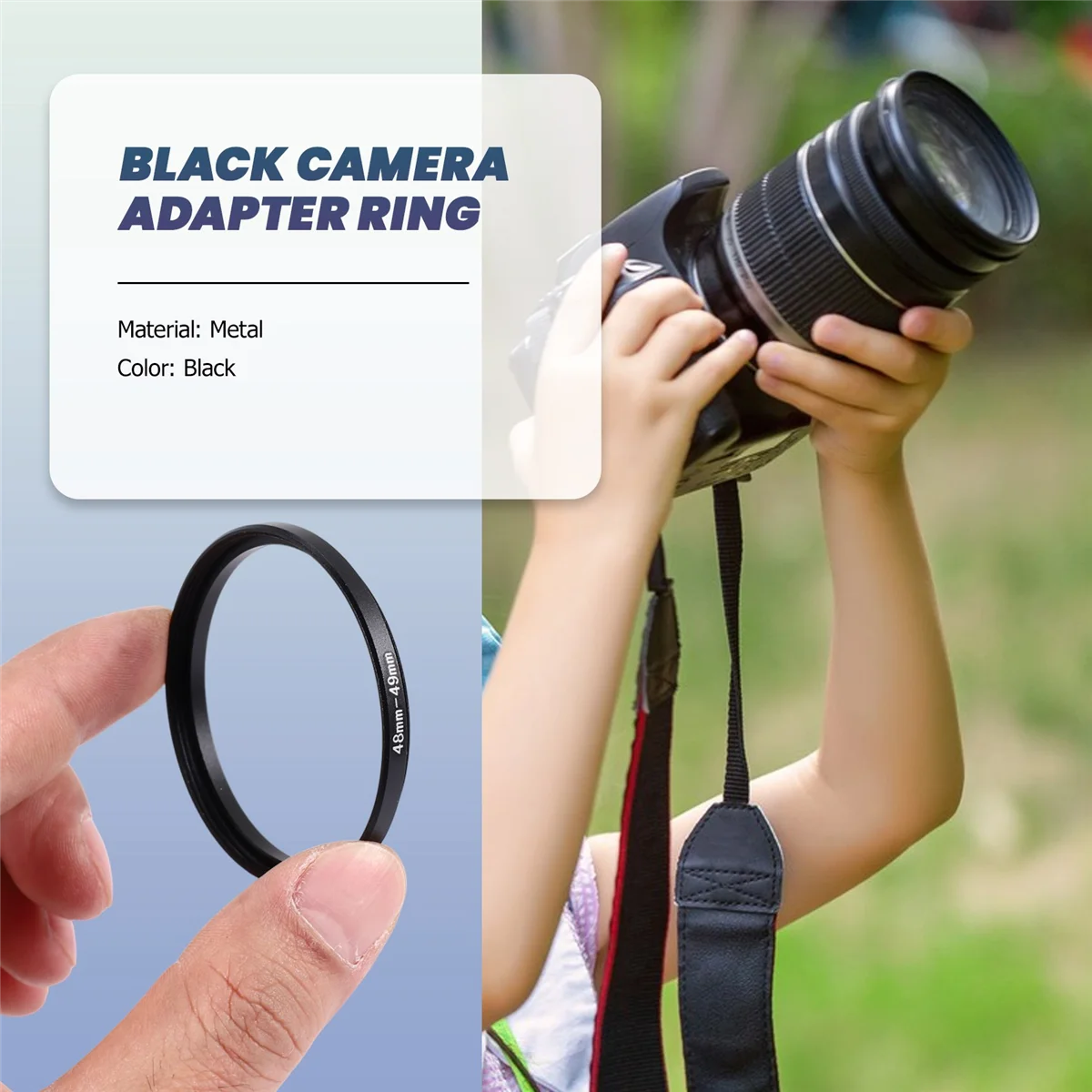 Universal 48mm to 49mm Step-Up Camera Lens Filter Adapter Ring