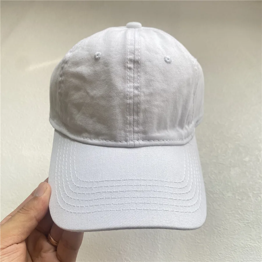 Customized Logo Washed Cotton Embroidered Baseball Cap Snapback Cap with Name Customized Hats Unisex Adjustable Hats 4