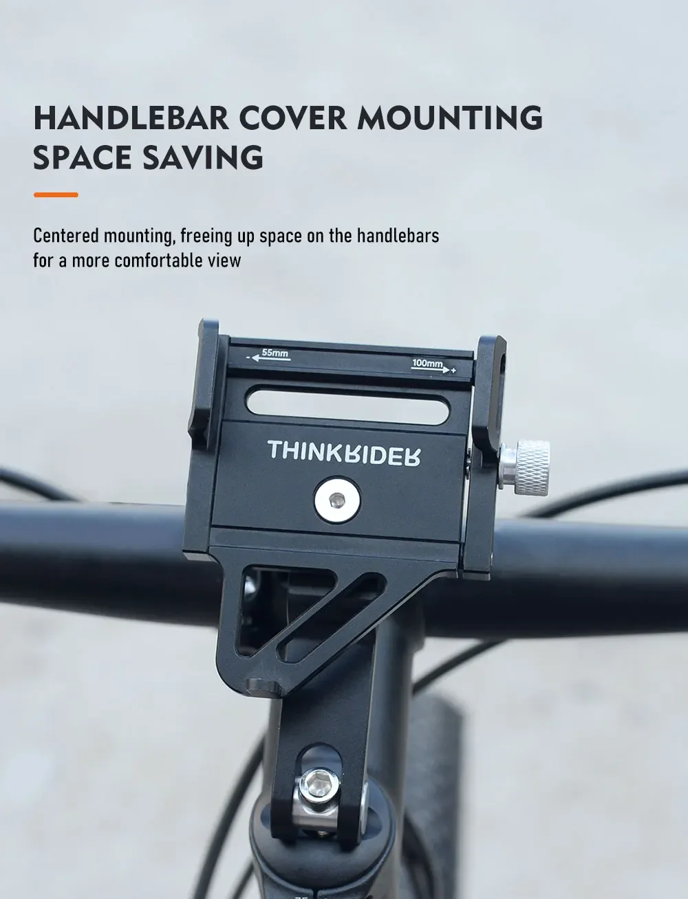Think rider mtb handy halterung fahrrad halter 270 ° drehbar aluminium verstellbar fahrrad handy halter rutsch fest – Detail 2