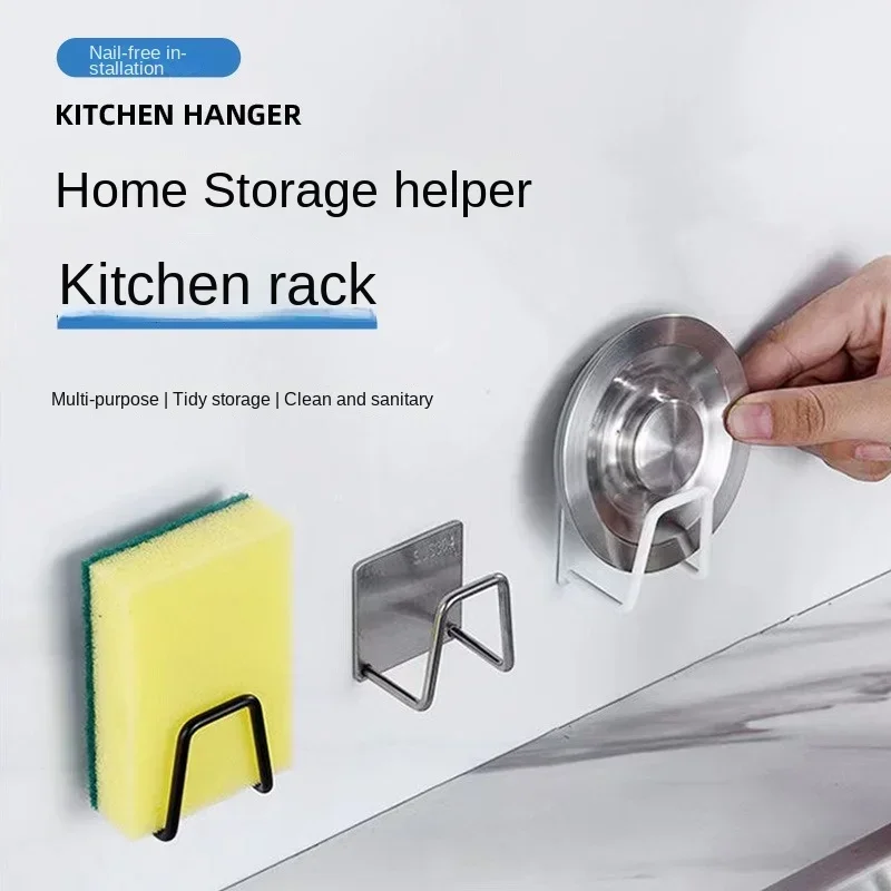 

Kitchen Organizer Sponge Holder Soap Drying Rack Self Adhesive Sink Drain Racks Stainless Steel Sink Wall Storage Racks Hooks