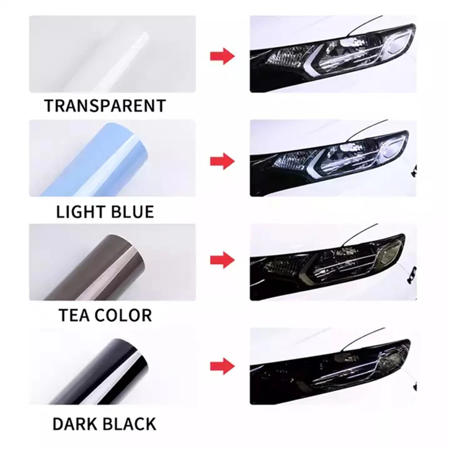 Car Headlight & Taillight & Fog Light Lamp Tint Film Smoke Black TPH PU PPF Protective Film For Car Styling Motorcycle Decorate