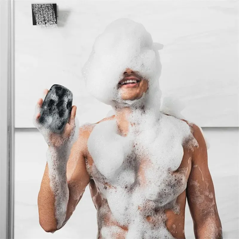 Silicone Bath Portable Wall Mounted Shampoo Brush Bath Face Washing Cleaning