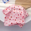 Girls New T-Shirt Children Love Short-Sleeved T-Shirt Summer Toddler Foreign Sweet Loose Half-Sleeved Tops Casual Short-Sleeved 4