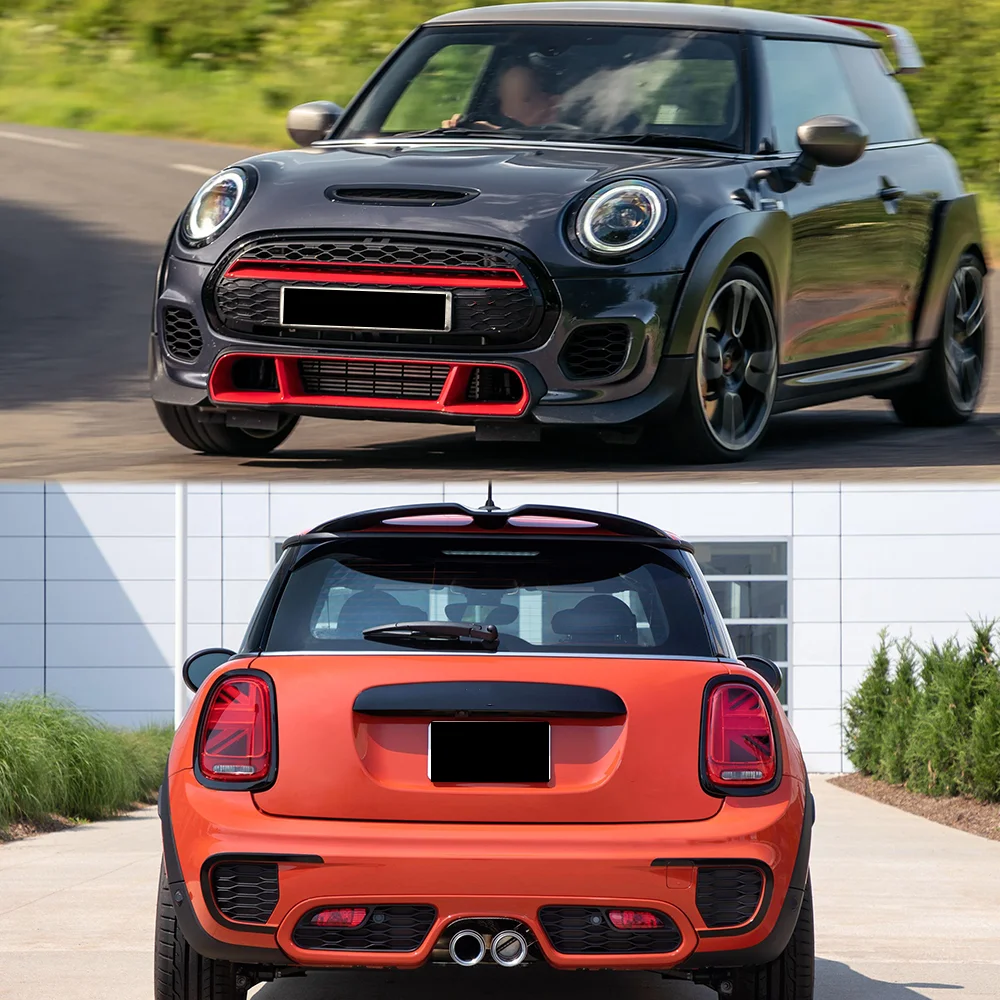 5Pcs 프론트 범퍼 그릴 트림 헤드라이트 서라운드 미등 트림 스티커 미니 F55 F56 F57 One Cooper S JCW 2014-2021