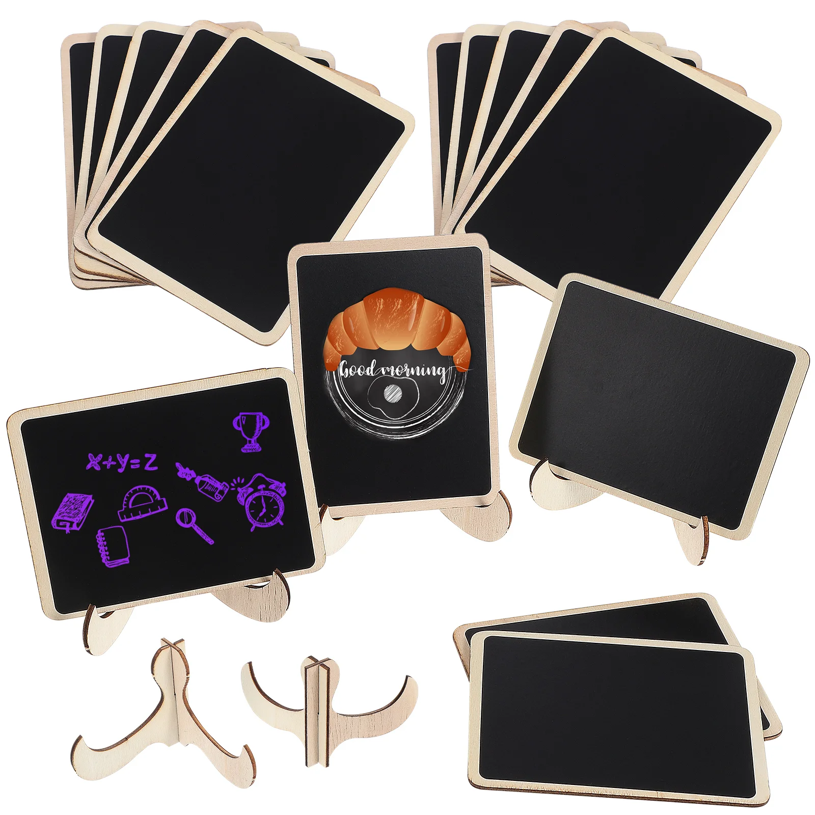 

15 Pcs Manual Mini Vertical Pvc Sticker Writing Board with Stand Blackboard Office Chalk Food Signs