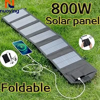 Panneau solaire pliable 6 voies 15W, chargeur de panneaux solaires portables 20W/h, USB 5V DC, alimentation solaire à pleine puissance, alimentation mobile 1