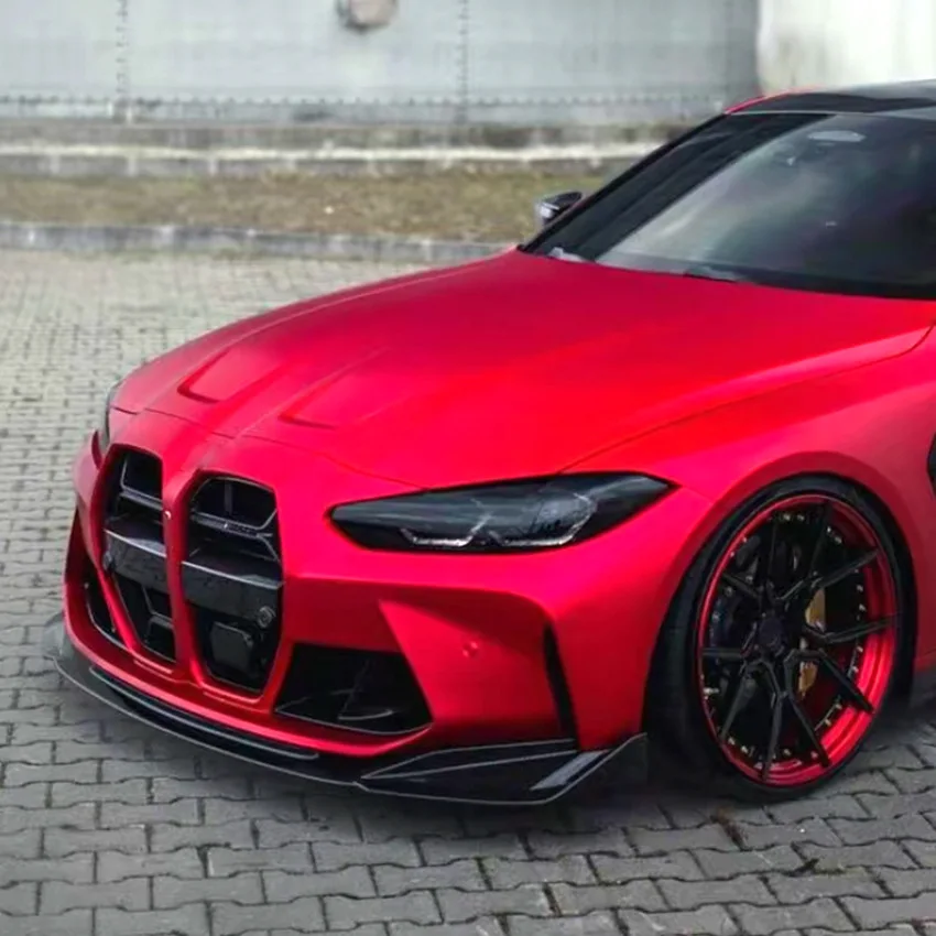 카본 파이버 패턴 자동차 프론트 범퍼 립 스플리터 프론트 범퍼 립 턱 스플리터 스포일러 BMW M3 M4 G80 G82 2020 2020-2024용