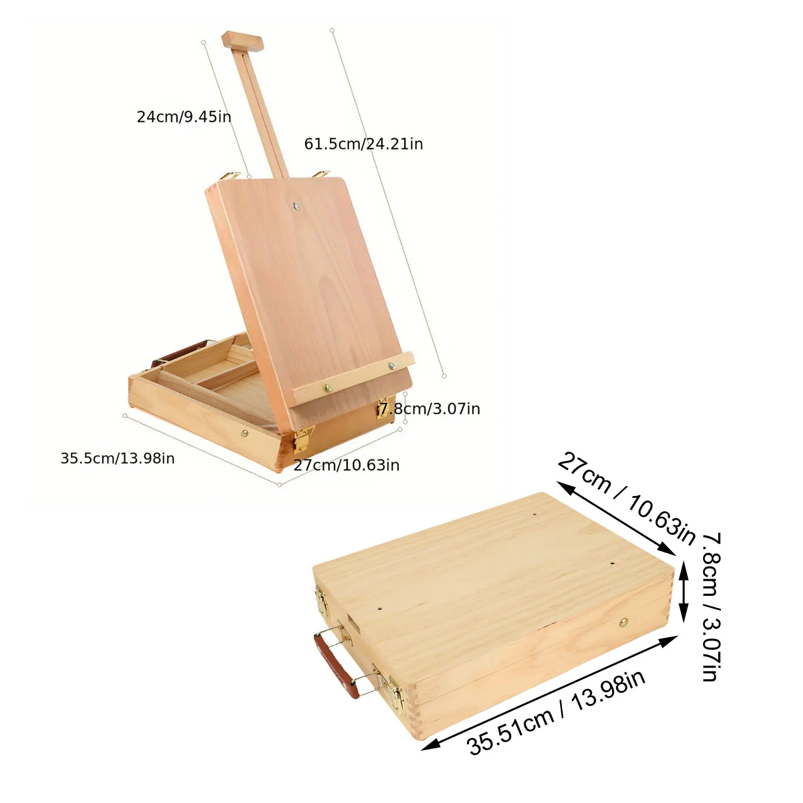 Desktop Art Easel Desktop Art Easel Wooden Structure Rubber Feet Portable Tabletop Sketchbox Painting Easel for Students Artists