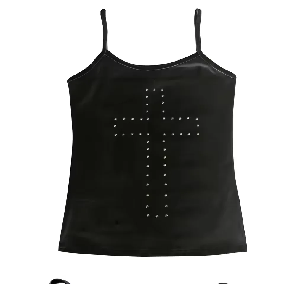ตัวเลือกสินค้า เสื้อคอร์เซ็ตวินเทจ Y2K ริ้นสตัน แฟชั่น Harajuku ฤดูร้อน