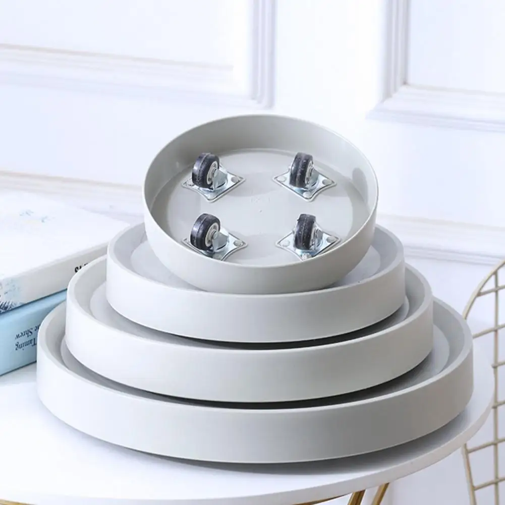 1pc New Nordic Style Flower Pot Saucer 4 Sizes Plant Tray Corrosion-resistant Mobile Wheels Design Plant Tray Home Decoration - Image 3