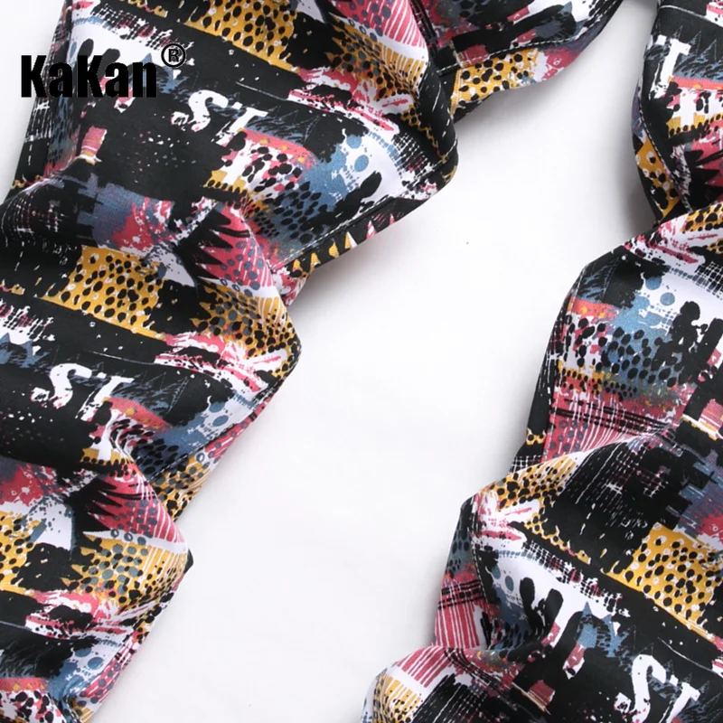 Kakan - New Street Printed  Personalized Jeans, Alternative and Versatile Stretch Jeans K19-8836