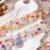 50mm*2m Flowers Tapes Roll PET Aesthetic Stationery DIY Scrapbooking Collage Junk Journal Craft Decor Tapes 5