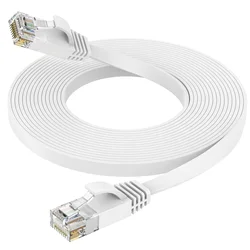 High - Speed Flat Cat6 Ethernet Network Cable - Multiple Lengths Available - 0.3m (CAT 6 Flat White)