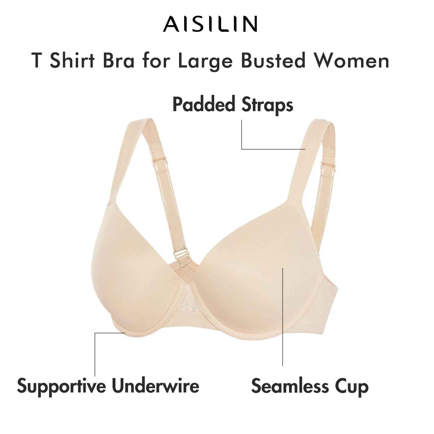 AISILIN Women's Plus Size Minimizer Full Coverage Unlined