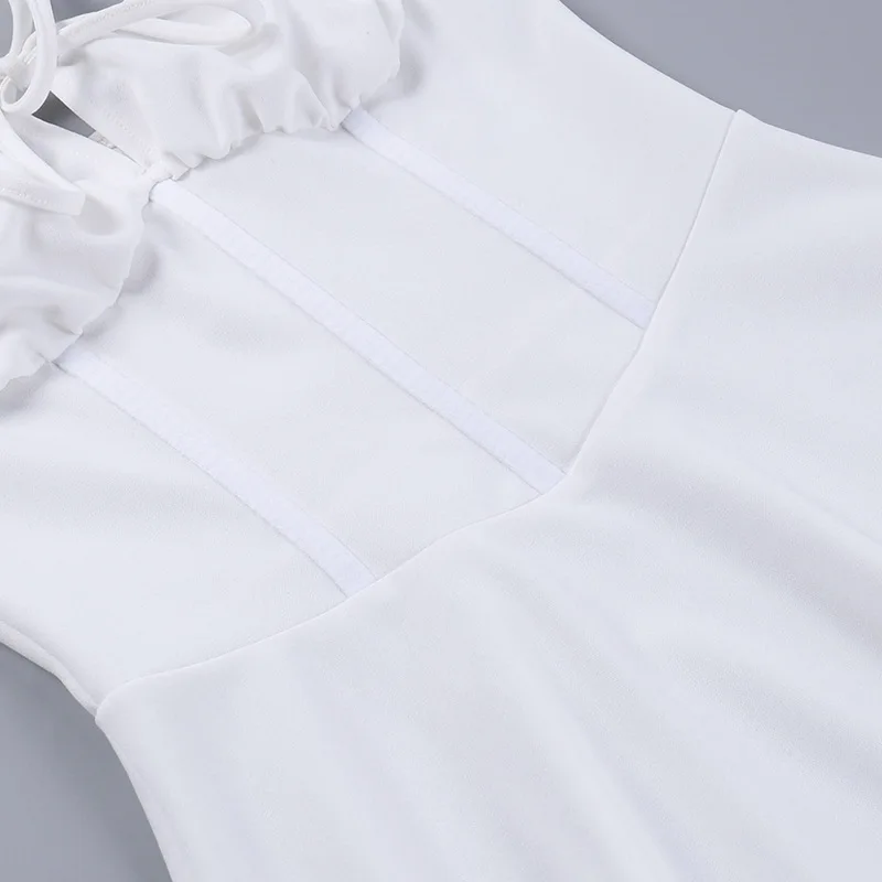 Sexy Spaghetti Strap Bodycon Lace Up Women Dress Fashion Bag Hip Skirt Sweet Party Evening Dress Elegant Slim Vestido