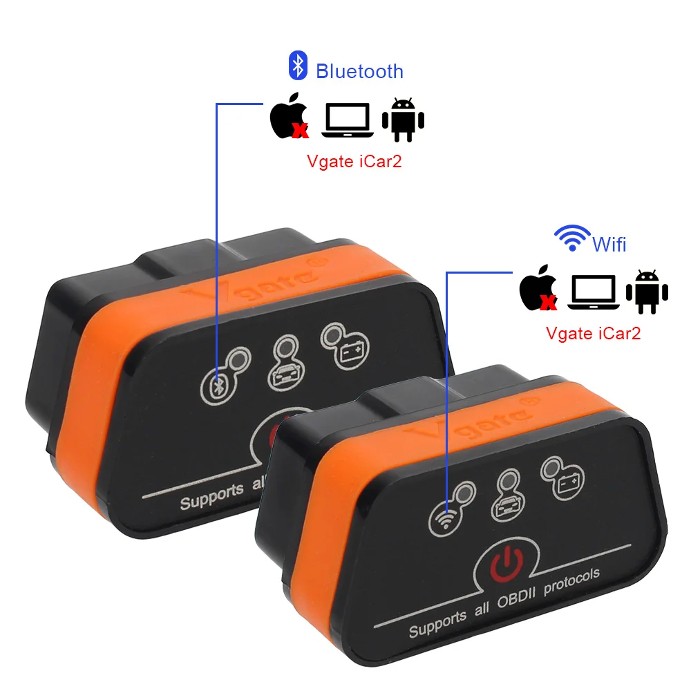 

Vgate Icar2 ELM327 OBD2 WIFI/Bluetooth для Android Считыватель кодов автомобильный диагностический сканер автомобильный диагностический инструмент