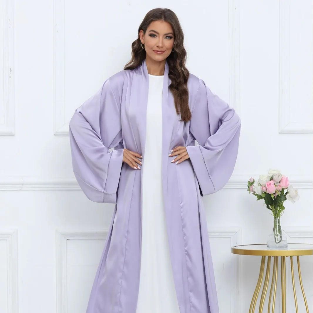 Elegant Open Abaya Belt Turkey Muslim Hijab Dress Eid Abayas for Women Dubai Luxury Islam Clothes Kaftan Kimono Femme Musulmane