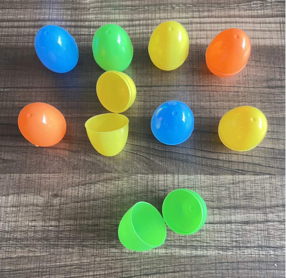 Plastic Twisted Egg for Kids, Bright Color, Open Easter Eggs, Assorted Simulation Eggshell, Holiday Decorations, 10 Pcs