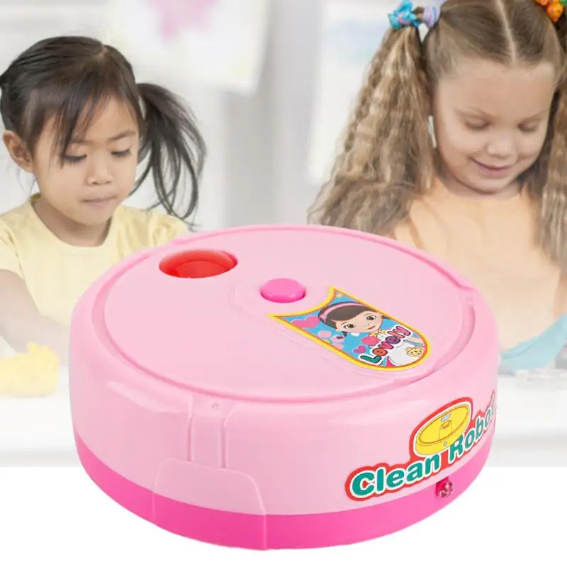 Sweeping Robot Dollhouse Electric Music Cleaning Machine Vacuum Cleaner Sweeping Robot Toy Children Gift Pretend Play Toy 4