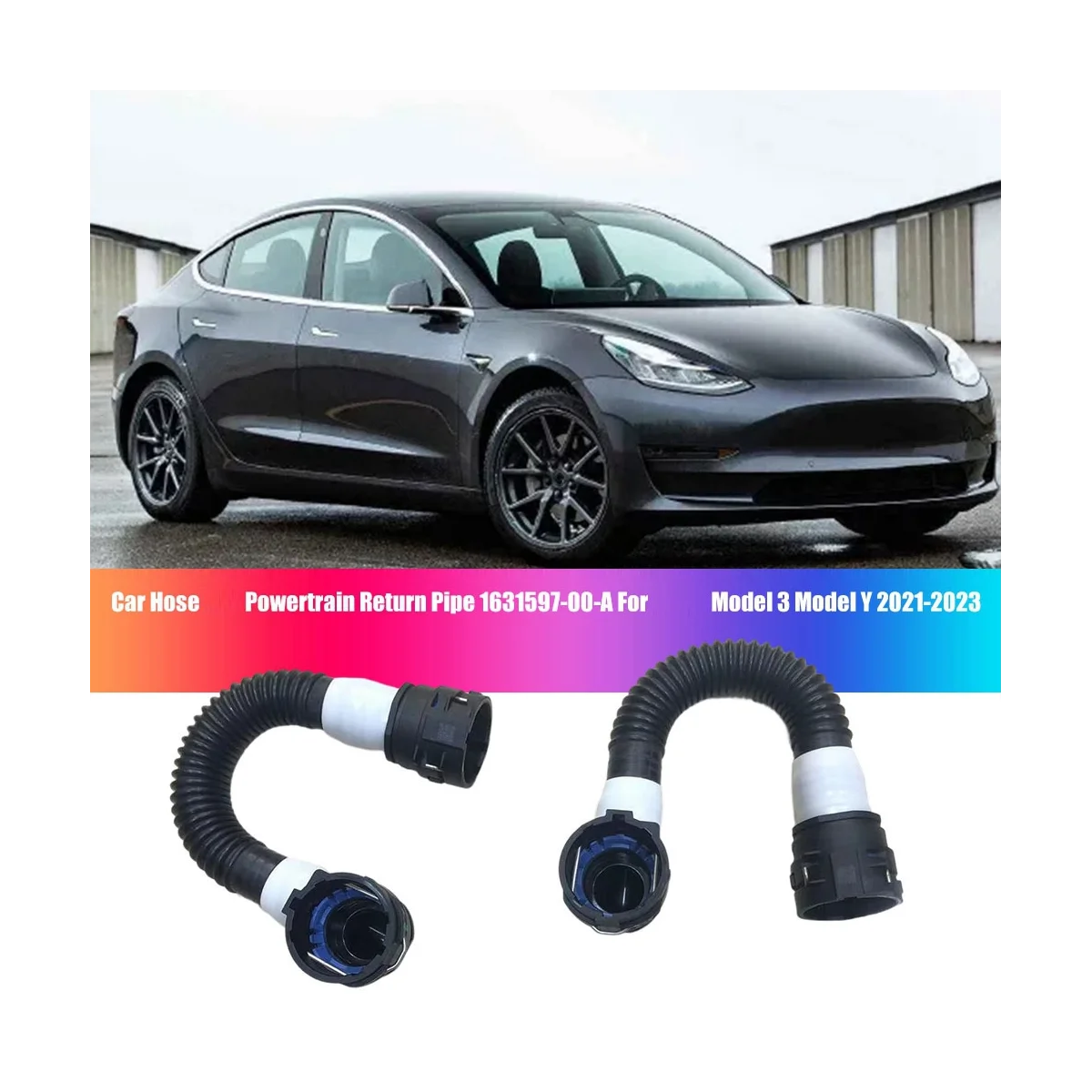 Фото Шланг возвратный охлаждающей жидкости FDU для Tesla Model 3, модель Y 2021-2023, 163159700A, 2 шт. №2