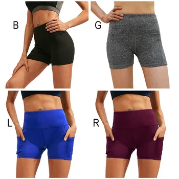 Women Yoga Shorts Stretchy Premium Fabric 2 Pockets Fashionable When Exercising Non See-through High Waist Yoga Shorts 5