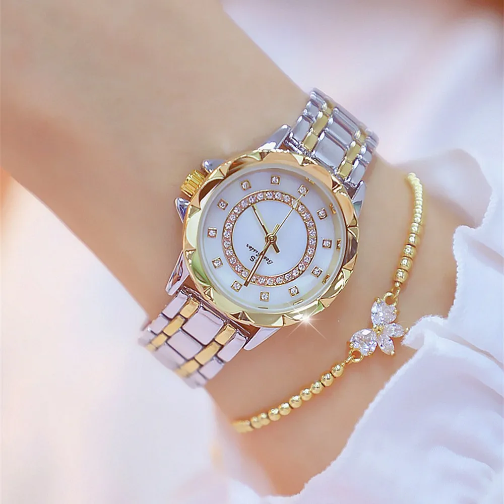 

Ladies Fashion Watch Metal Case Strap Analog Watch Flash Diamond Quartz Watch Women'S Minimalist Quartz Watch Reloj De Mujer