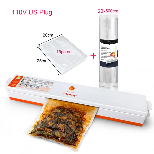 Household Food Vacuum Sealer Packaging Machine Automatic Electric Film Food Sealer Vacuum Packer  Vacuum Bags For Food Storage 110V US With Bags O