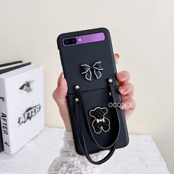 Boîtier de téléphone portable élégant avec bracelet en forme d'ours, 3D, durable et antichoc